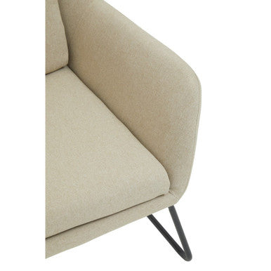 Orsina Stockholm Natural Accent Chair | Black Metal Frame & Headrest
