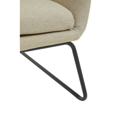 Orsina Stockholm Natural Accent Chair | Black Metal Frame & Headrest