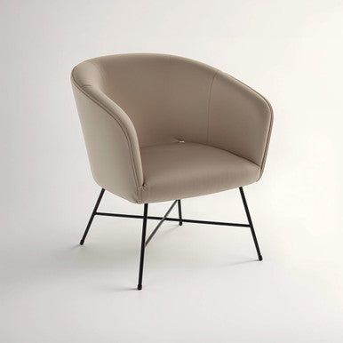 Orsina Stockholm Curved Accent Chair – Mink Velvet & Black Metal