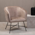 Orsina Stockholm Curved Accent Chair – Mink Velvet & Black Metal