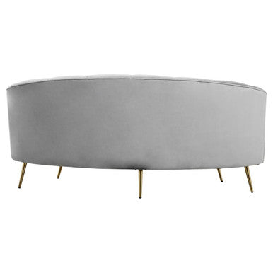 Orsina Hasna 3 Seater Grey Velvet Sofa | Modern Couch with Gold Legs