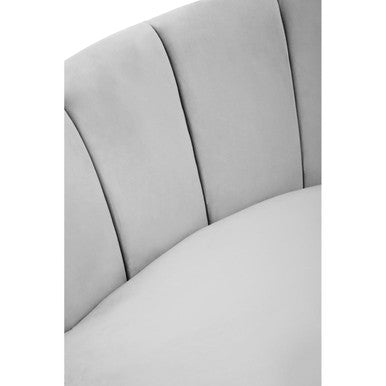 Orsina Hasna 3 Seater Grey Velvet Sofa | Modern Couch with Gold Legs