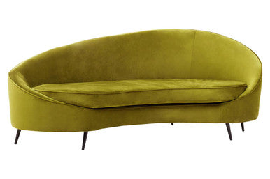 Orsina Hasina 3-Seater Olive Velvet Sofa – Modern Living Room Seating