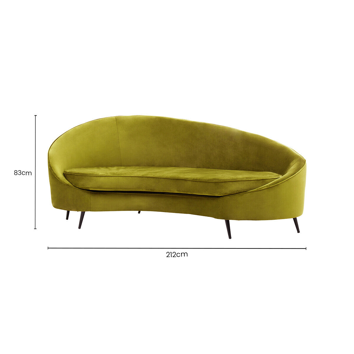 Orsina Hasina 3-Seater Olive Velvet Sofa – Modern Living Room Seating
