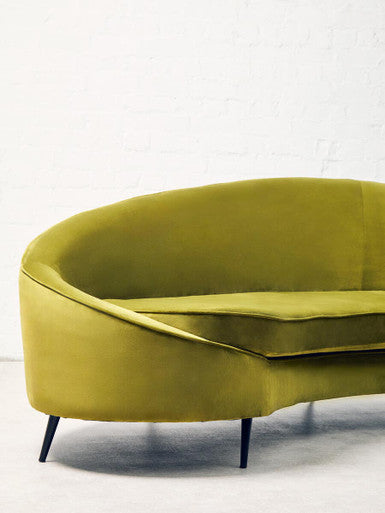 Orsina Hasina 3-Seater Olive Velvet Sofa – Modern Living Room Seating