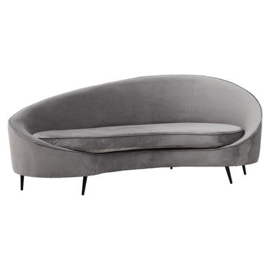Orsina Hasina 3 Seater Grey Velvet Sofa | Modern Living Room Couch