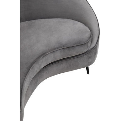Orsina Hasina 3 Seater Grey Velvet Sofa | Modern Living Room Couch