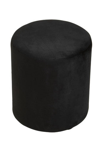 Orsina Haley Black Velvet Pouffe – Modern Footrest and Accent Seating