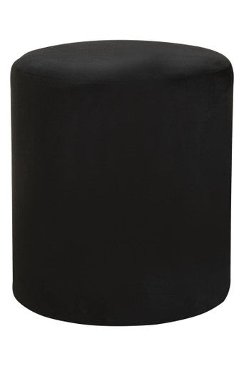 Orsina Haley Black Velvet Pouffe – Modern Footrest and Accent Seating