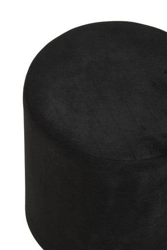 Orsina Haley Black Velvet Pouffe – Modern Footrest and Accent Seating