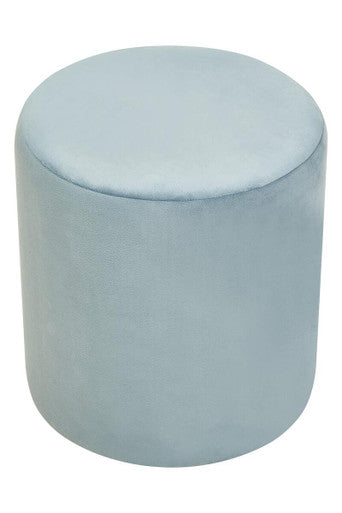 Orsina Haley Blue Velvet Pouffe – Compact Footrest and Accent Seat