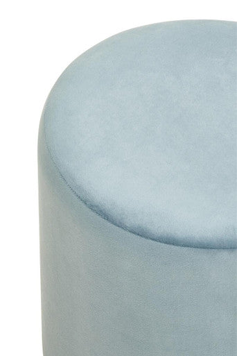 Orsina Haley Blue Velvet Pouffe – Compact Footrest and Accent Seat