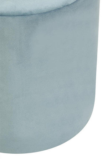 Orsina Haley Blue Velvet Pouffe – Compact Footrest and Accent Seat