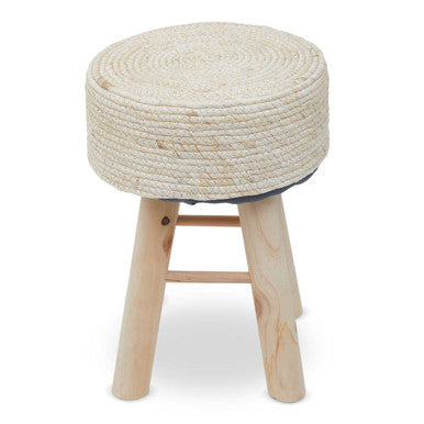 Orsina Lentigo Natural Corn Rope Stool – Handwoven Modern Accent Seat