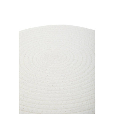 Orsina Lentigo White Cotton Rope Stool – Modern Woven Round Accent Seat