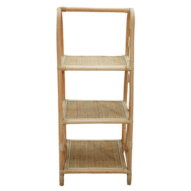 Orsina Mataram Three Tier Rattan Square Shelf Unit – Natural Storage