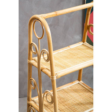Orsina Mataram Three Tier Rattan Square Shelf Unit – Natural Storage