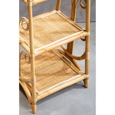 Orsina Mataram Three Tier Rattan Square Shelf Unit – Natural Storage