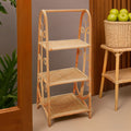 Orsina Mataram Three Tier Rattan Square Shelf Unit – Natural Storage