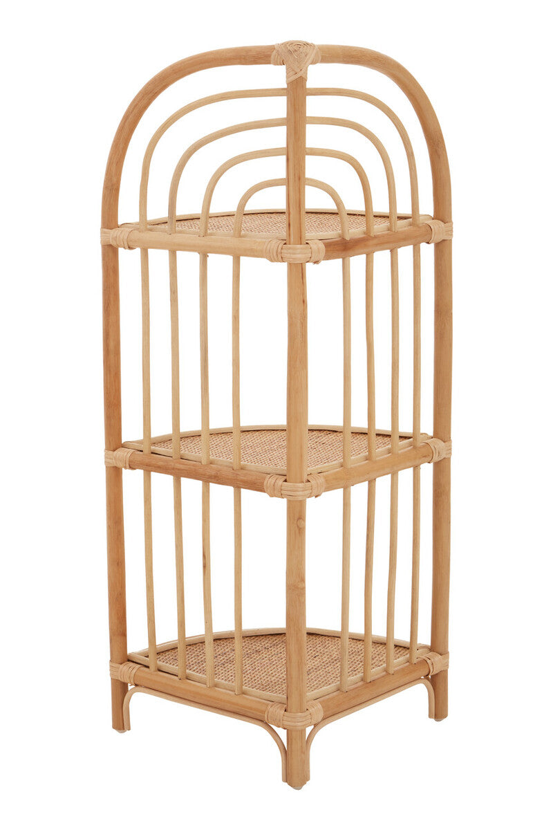 Orsina Mataram Natural Rattan Corner Shelf – 3-Tier Display Unit