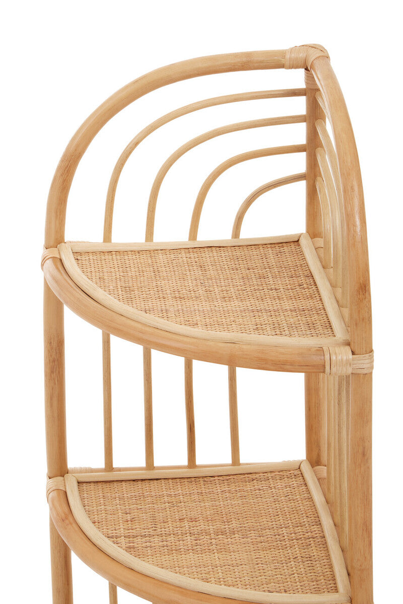 Orsina Mataram Natural Rattan Corner Shelf – 3-Tier Display Unit