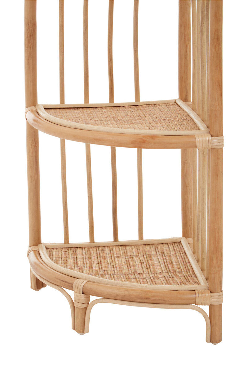 Orsina Mataram Natural Rattan Corner Shelf – 3-Tier Display Unit