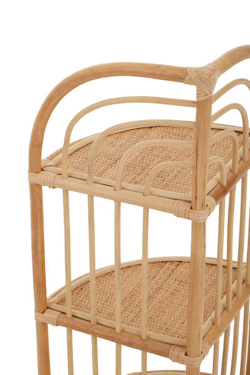 Orsina Mataram Natural Rattan Corner Shelf – 3-Tier Display Unit