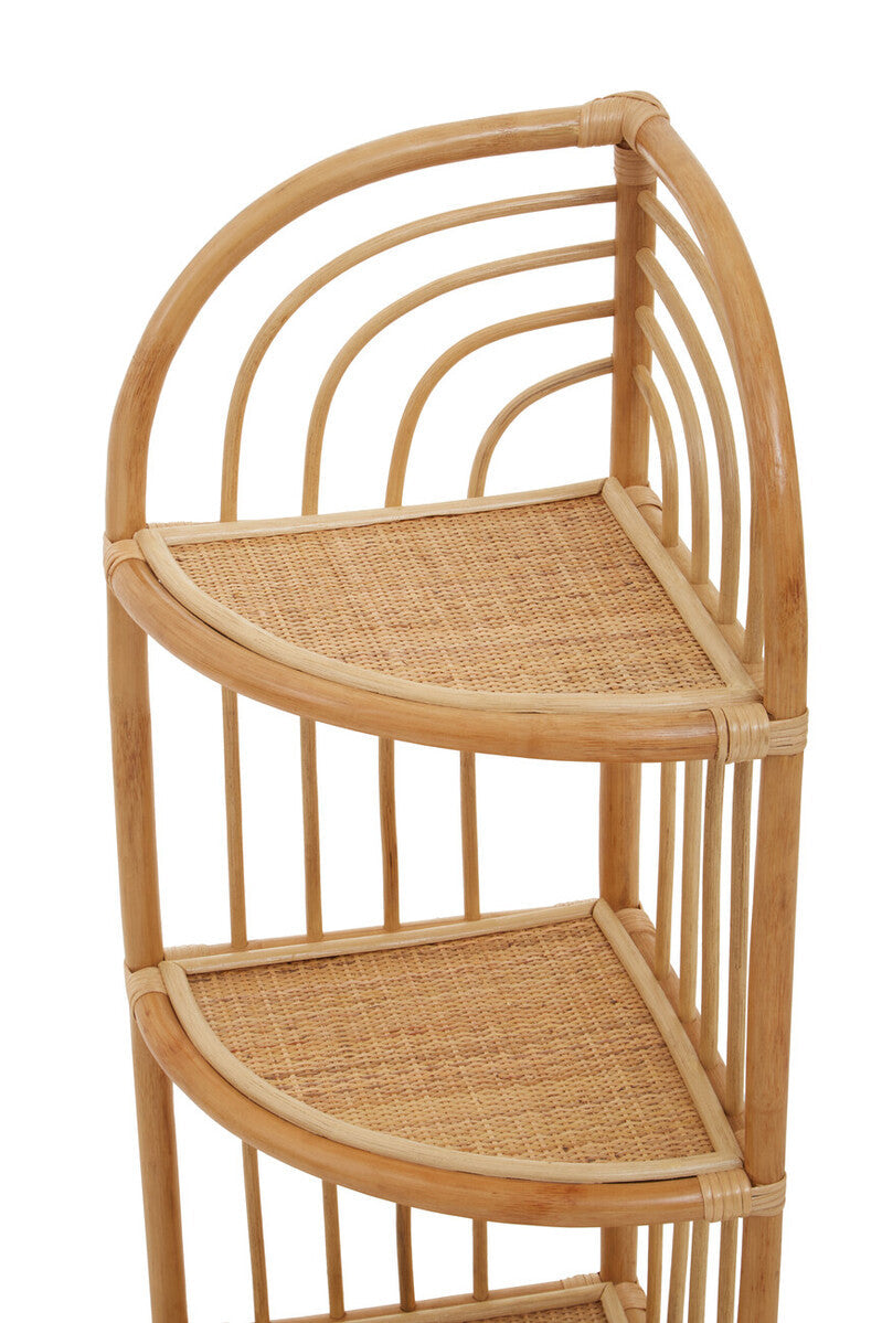 Orsina Mataram Natural Rattan Corner Shelf – 3-Tier Display Unit