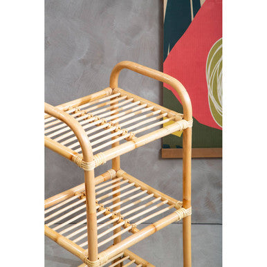 Orsina Mataram 3 Tier Natural Rattan Shelf Unit – Boho Storage Display