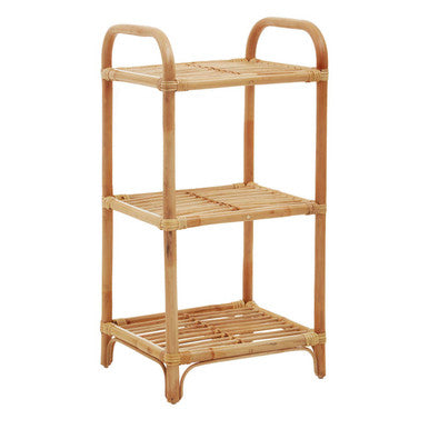 Orsina Mataram 3 Tier Natural Rattan Shelf Unit – Boho Storage Display