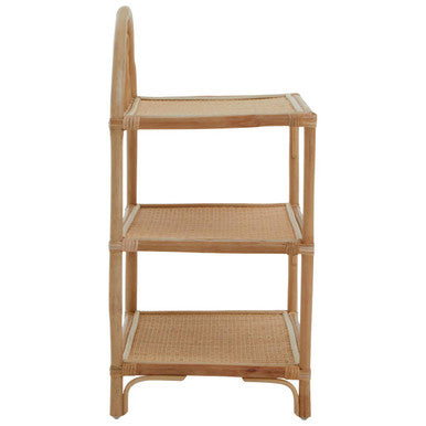Orsina Mataram Three Tier Natural Rattan Shelf Unit | Boho Display Rack