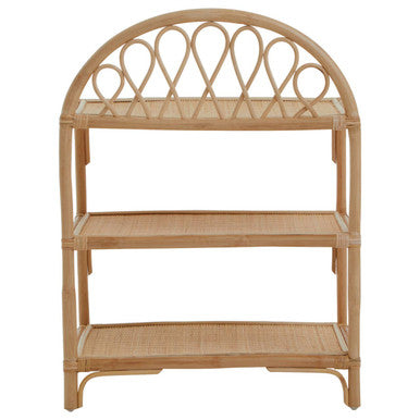 Orsina Mataram Three Tier Natural Rattan Shelf Unit | Boho Display Rack