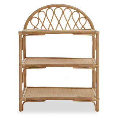 Orsina Mataram Three Tier Natural Rattan Shelf Unit | Boho Display Rack