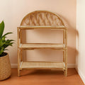 Orsina Mataram Three Tier Natural Rattan Shelf Unit | Boho Display Rack