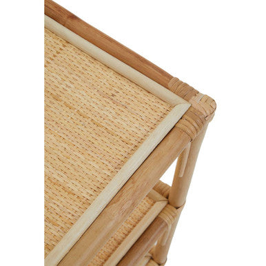 Orsina Mataram Three Tier Natural Rattan Shelf Unit | Boho Display Rack