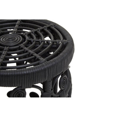 Orsina Mataram Black Rattan Nesting Tables – Set of 2 Woven Side Tables