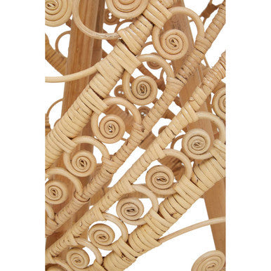 Orsina Mataram Large Natural Rattan Side Table with Scrolled Detail