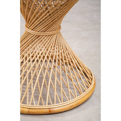 Orsina Mataram Rattan Side Table – Round Handwoven End Table with Twisted Base