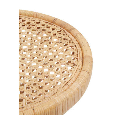 Orsina Mataram Rattan Side Table – Round Handwoven End Table with Twisted Base