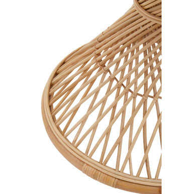 Orsina Mataram Rattan Side Table – Round Handwoven End Table with Twisted Base