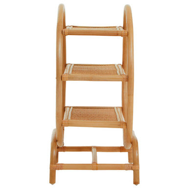 Orsina Mataram Three Tier Natural Rattan Round Shelf Display Unit