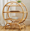 Orsina Mataram Three Tier Natural Rattan Round Shelf Display Unit