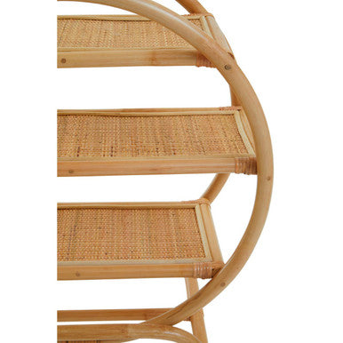 Orsina Mataram Three Tier Natural Rattan Round Shelf Display Unit