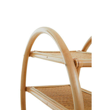 Orsina Mataram Three Tier Natural Rattan Round Shelf Display Unit