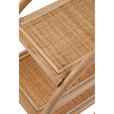 Orsina Mataram Three Tier Natural Rattan Round Shelf Display Unit