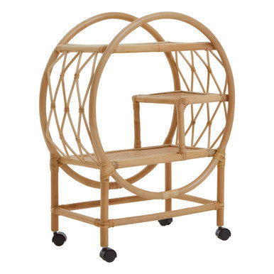 Orsina Mataram Rattan Bar Trolley – 3-Tier Natural Drinks Serving Cart