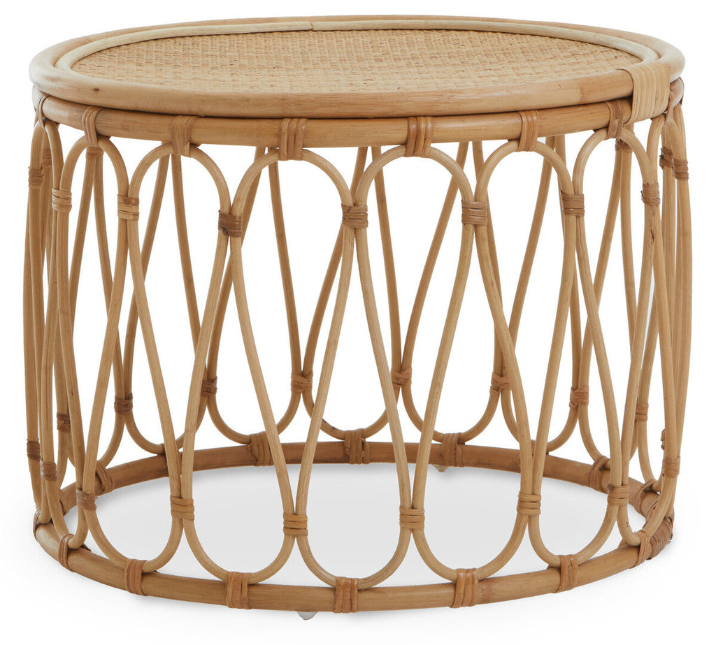 Orsina Mataram Natural Rattan Coffee Table | Round Open Weave Design