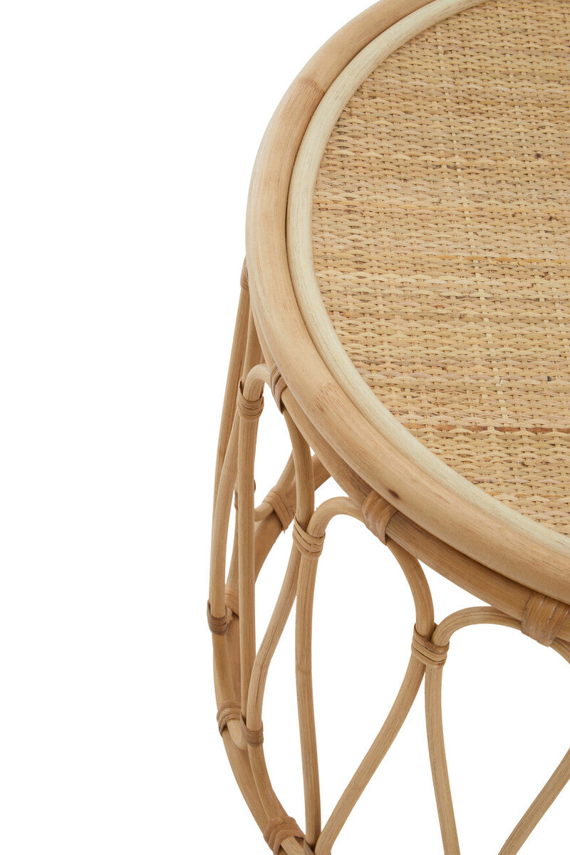Orsina Mataram Natural Rattan Coffee Table | Round Open Weave Design