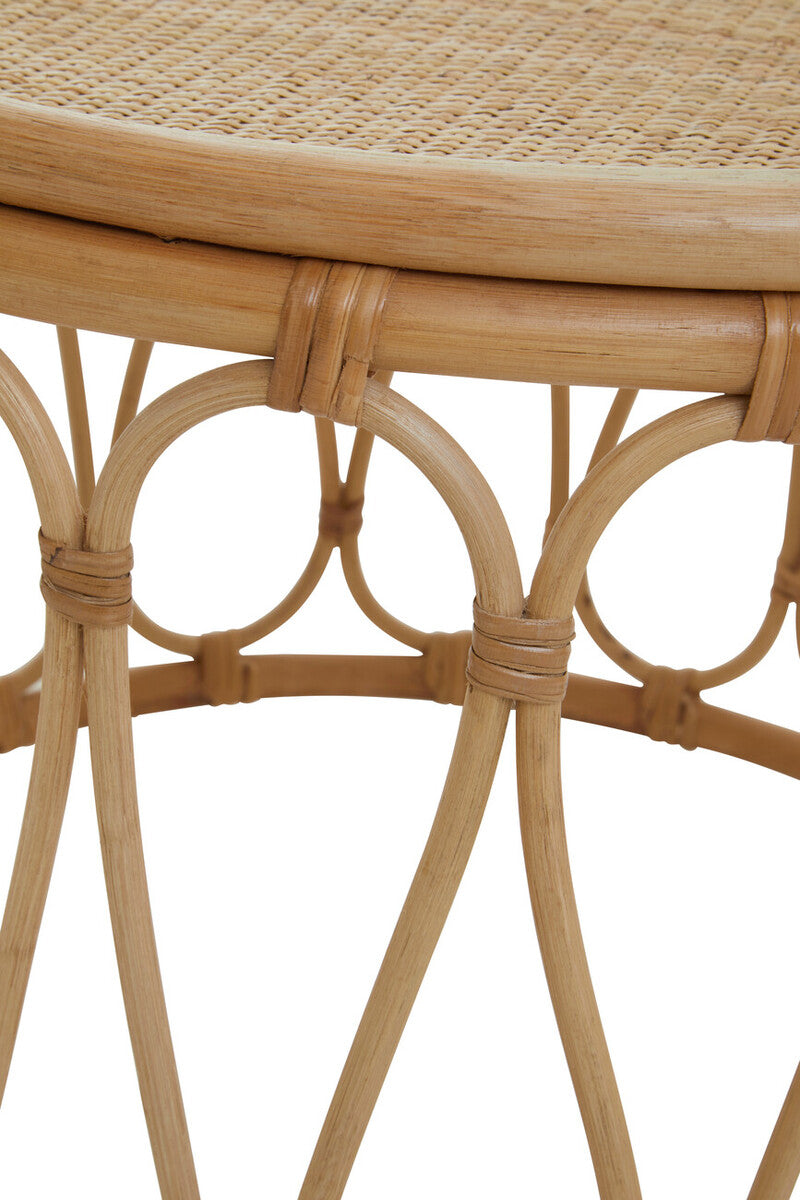 Orsina Mataram Natural Rattan Coffee Table | Round Open Weave Design