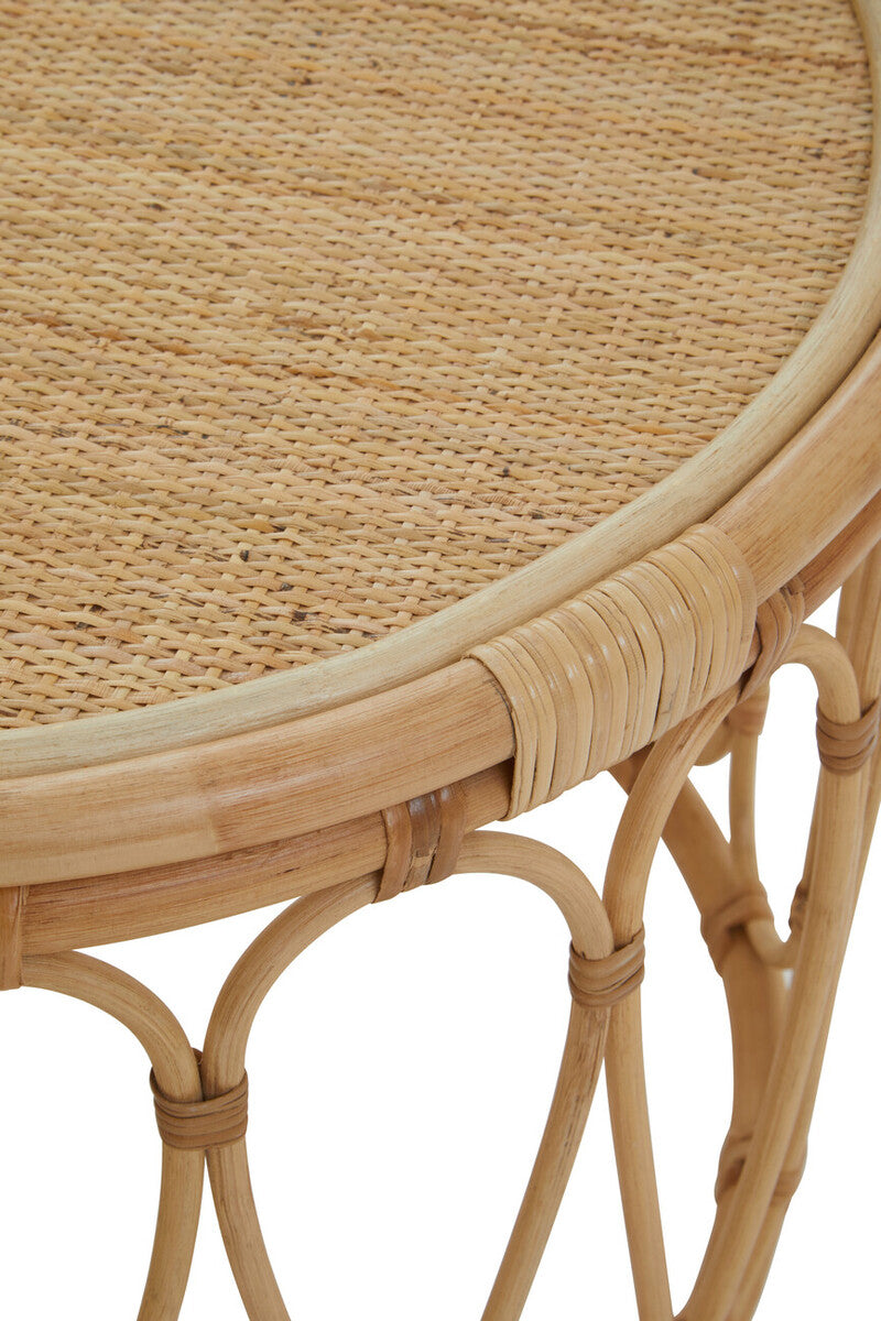 Orsina Mataram Natural Rattan Coffee Table | Round Open Weave Design